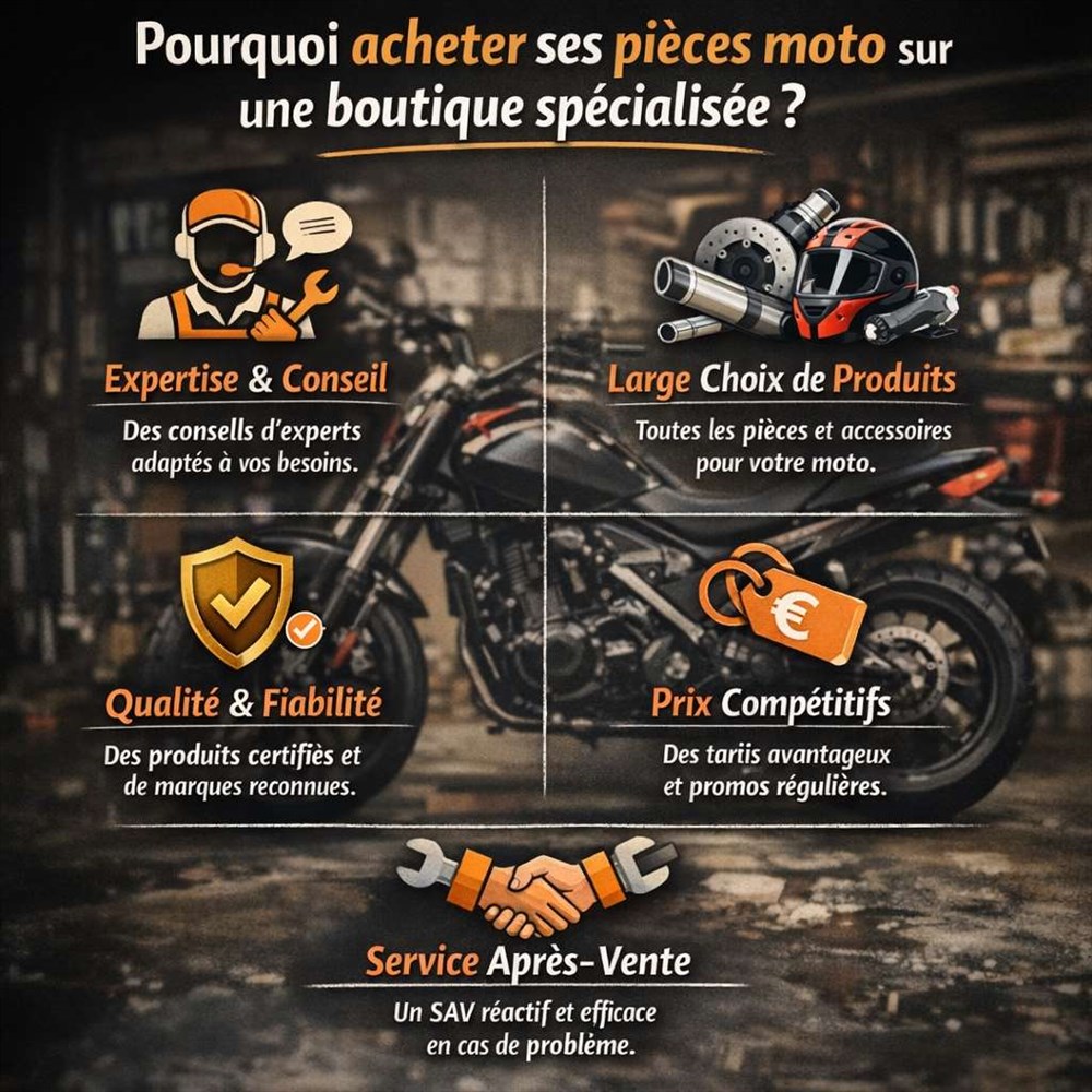 Pourquoi acheter ses pièces moto sur une boutique spécialisée ?